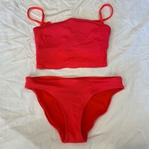 Aerie ribbed Bikini. Removable straps for bandeau style top.